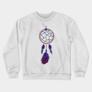 Dreamcatcher Boho Blue Purple Feathers Crewneck Sweatshirt